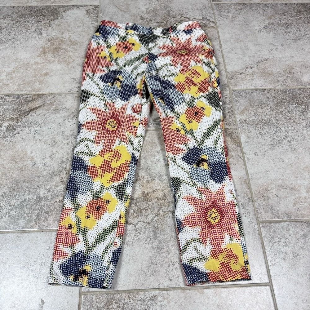 Kate Spade Jeans Womens Sz 8 Saturday Cropped Low Rise Pixel Digital Floral